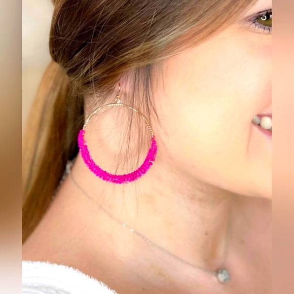 Jewelry - 🔥BEADED HOOP EARRINGS🔥